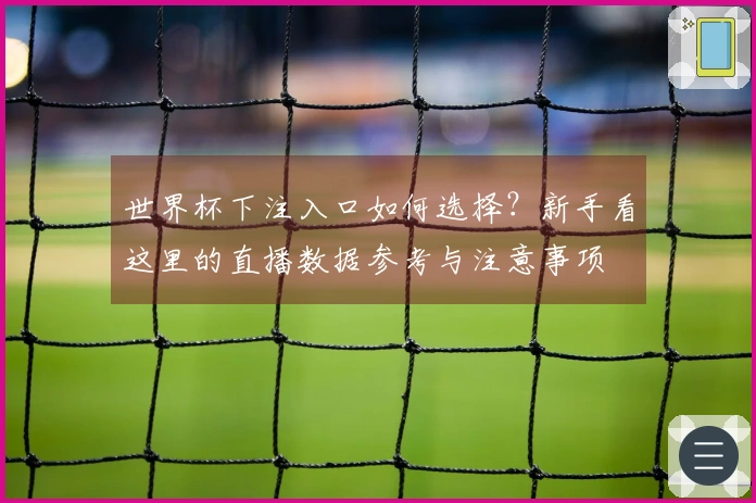 世界杯下注入口如何选择？新手看这里的直播数据参考与注意事项