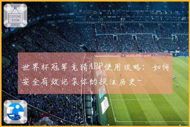 世界杯冠军竞猜APP使用攻略：如何安全有效记录你的投注历史-